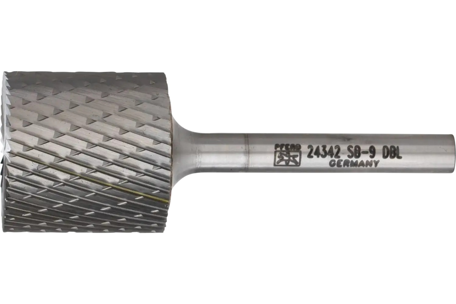 Picture of Pferd Carbide Bur SB-9 Cylindrical End Cut Double Cut 1" x 1" x 1/4" Shank